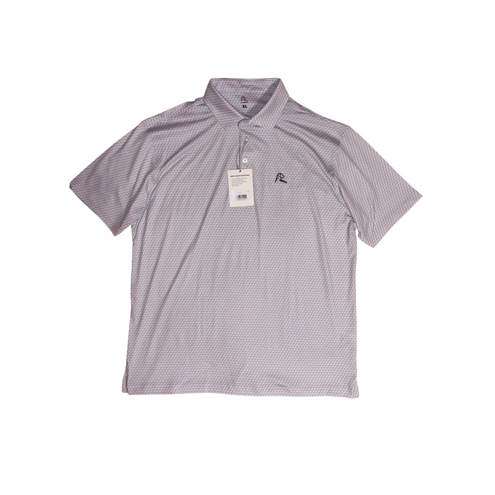 RHOBACK Performance Polo Mens XL White Be The Ball Short Sleeve Golf Shirt NWT
